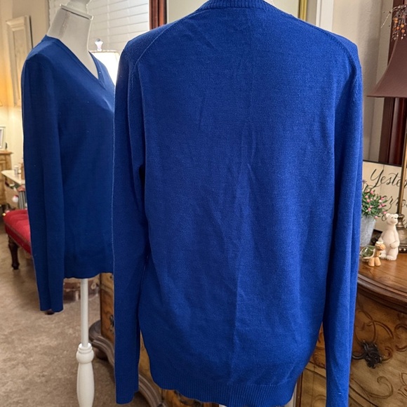 Banana Republic Men's Blue 100% Extra Fine Merino Wool Sweater - Picture 3 of 7